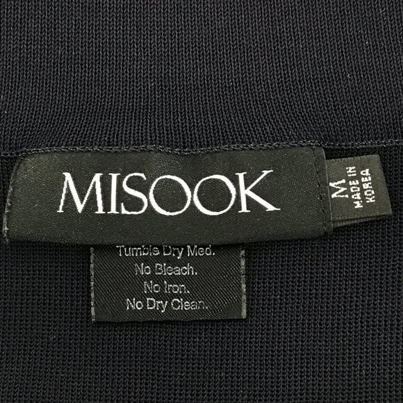 Misook A-Line Knit Skirt Women's Medium Navy Blue Stretch Pull-On Career Acrylic - Picture 6 of 7